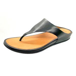 NWT FitFlop Women’s Banda Toe Post Sandals in Black Leather size 10